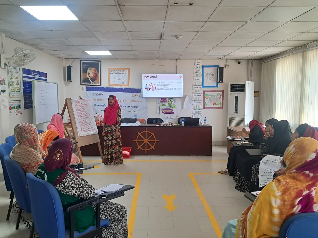 Worker mental-health awareness session at a Bangladesh RMG factory