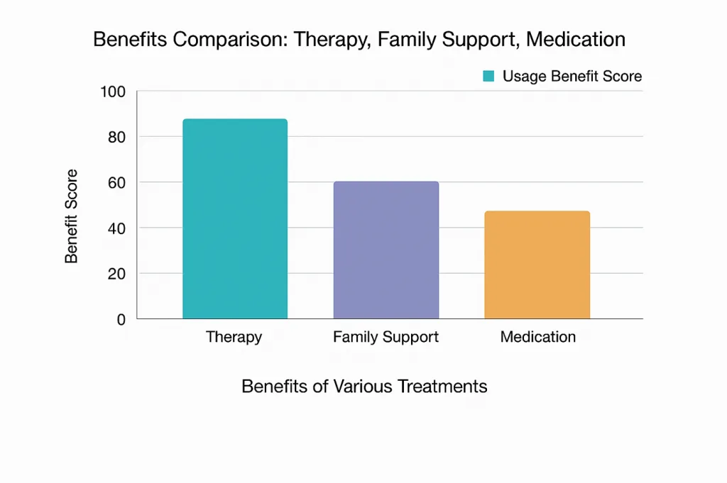 Benefits Comparison - Therapy, Family Support, Medication