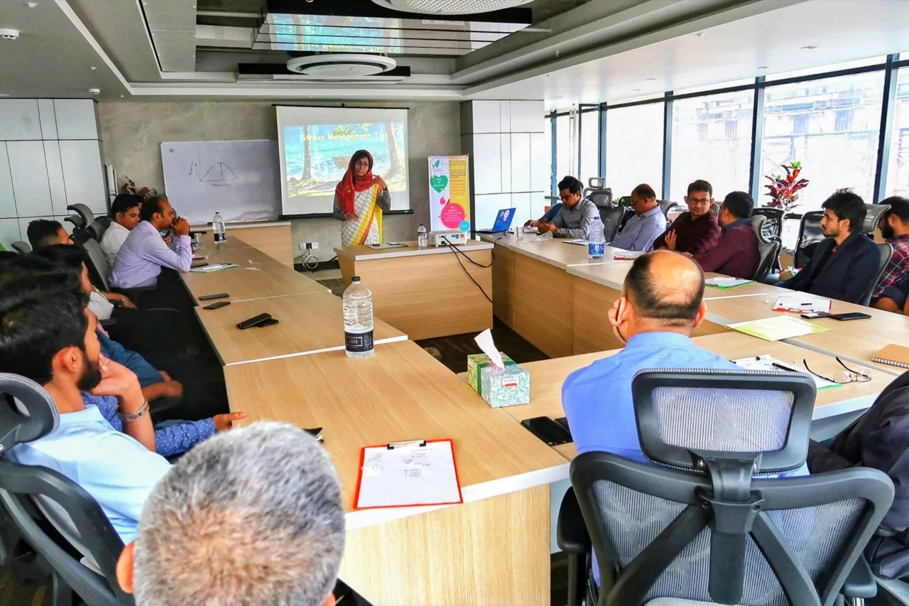 Chum Wellness mental health workshop with a corporate team in Dhaka