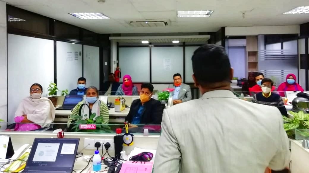 BRAC employees taking part in a Chum Wellness corporate mental health session