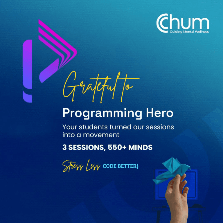 Stress Less, Code Better: Chum Wellness Partners with Programming Hero to Empower 550+ Students