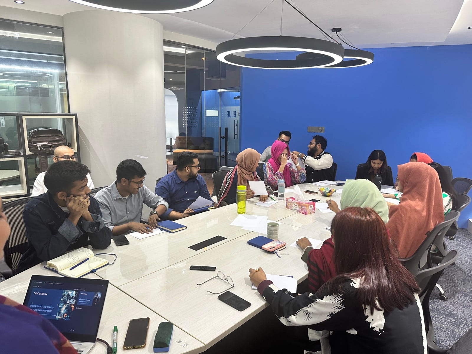 Open discussion on workplace mental health during the Chum Wellness session at LightCastle Partners