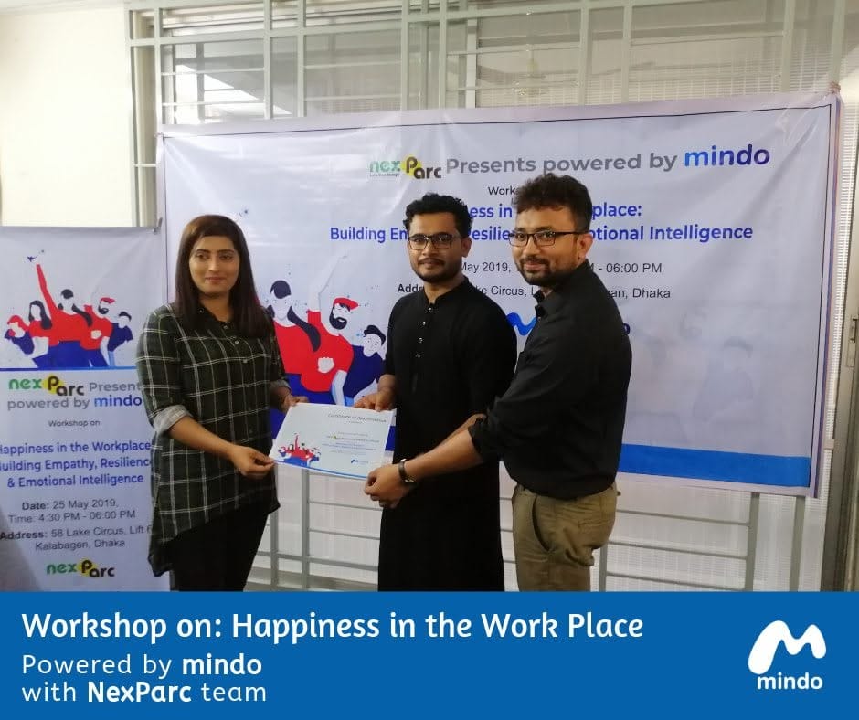 Nexparc by NexKraft employees taking part in a Chum Wellness corporate mental health session