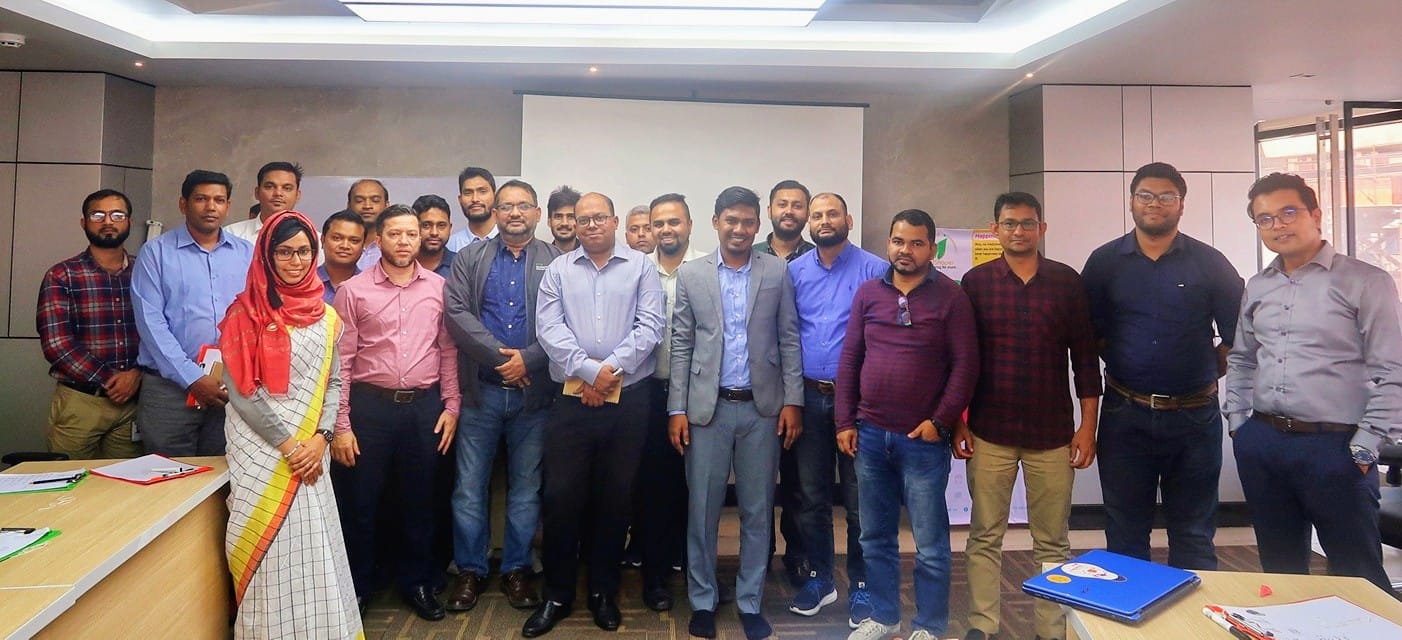 Smart Technologies managers engaging in a Chum Wellness stress-management session