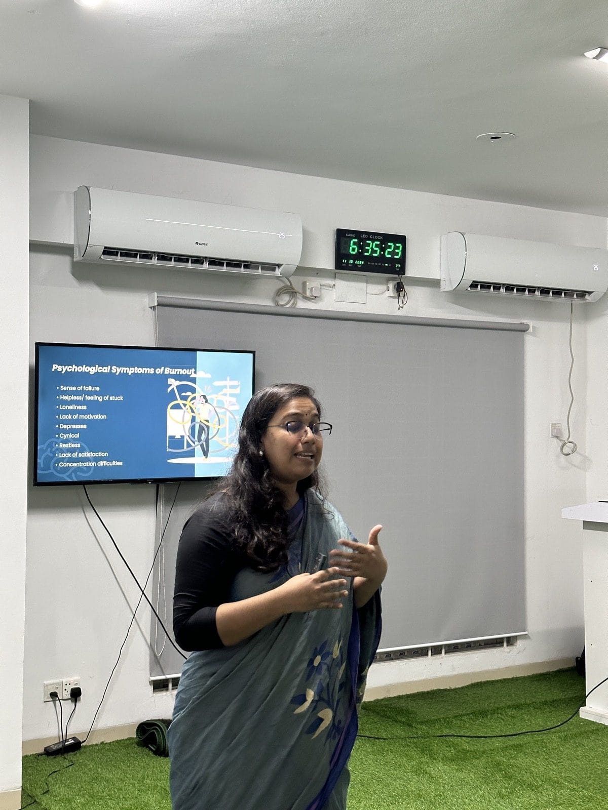 weDevs team members practising mindfulness during a Chum Wellness session